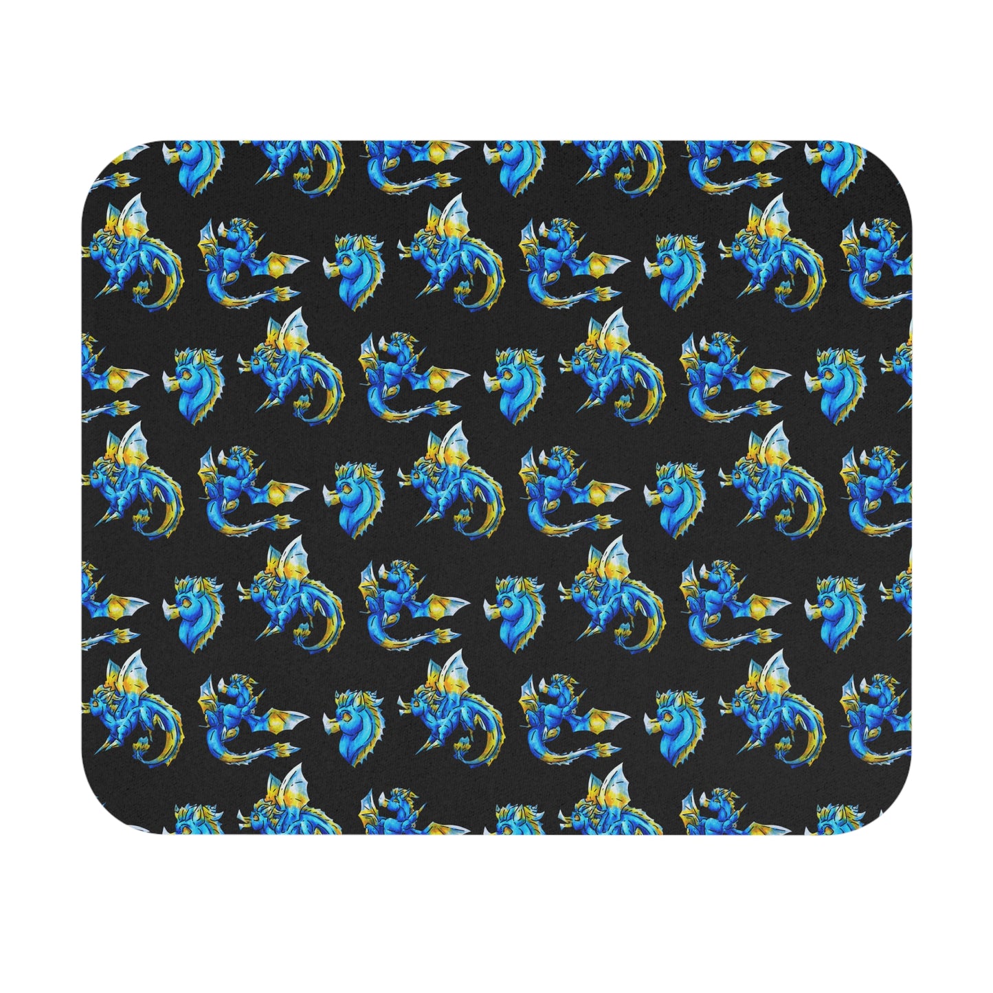 Chibi Summer Dragon- Pattern- Summer Fantasy- Sunlit Tide Dragon-Mouse Pad