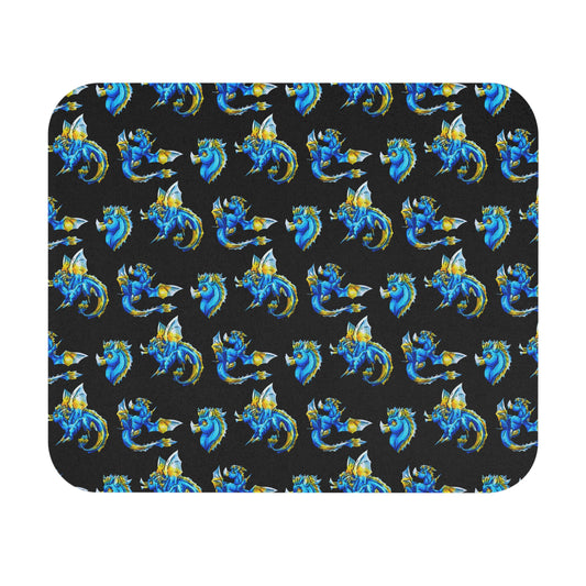 Chibi Summer Dragon- Pattern- Summer Fantasy- Sunlit Tide Dragon-Mouse Pad