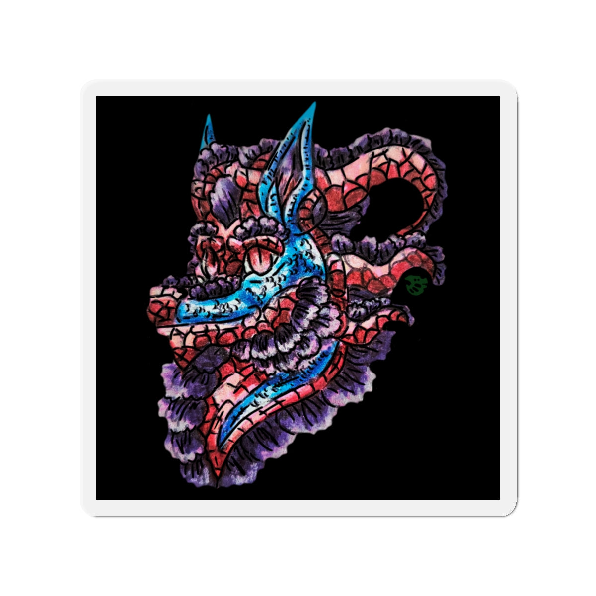 January Dragon Head Die-Cut Magnets