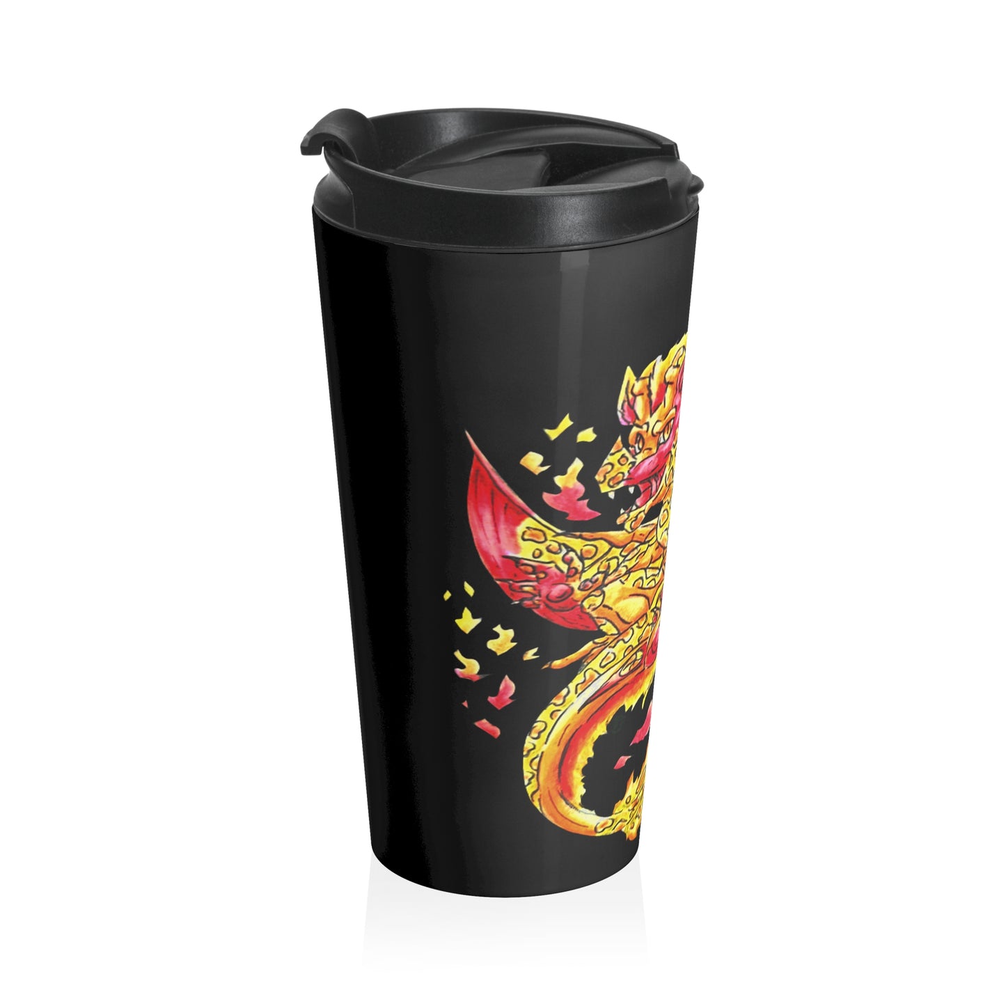 Cutesy Fire Dragon Float Stainless Steel Travel Mug