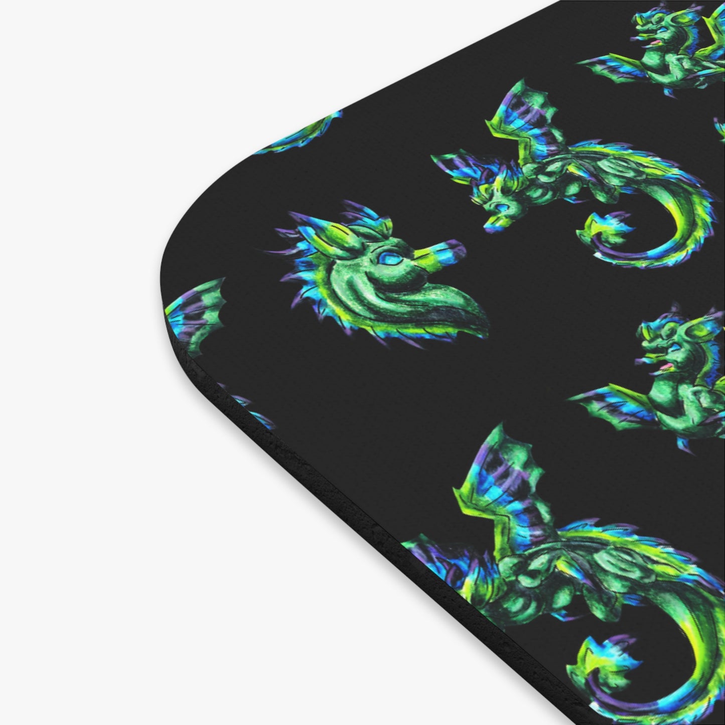 Arlith- Chibi Emerald Dragon – Aggressive Green Fantasy Chibi Dragon Art – Dragon Pattern– Mythical Creature Decor – Dragon Lover Gift Mouse Pad (Rectangle)