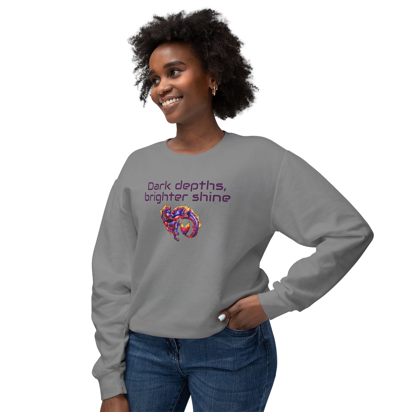 Baby Sunset Hippocampus- Depths & Shine- Marine Fantasy Illustration- Fantasy Ocean Art- Unisex Crewneck