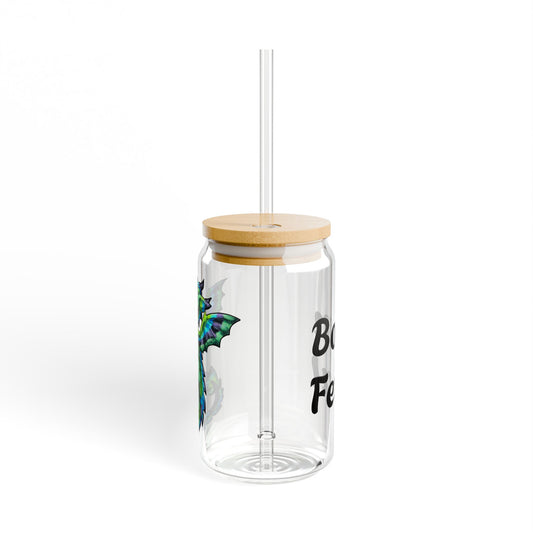 Arlith- Emerald Chibi Dragon – Aggressive Green Fantasy Chibi Dragon Art – Born Feral tumbler – Mythical Creature – Dragon Lover Gift Sipper Glass, 16oz