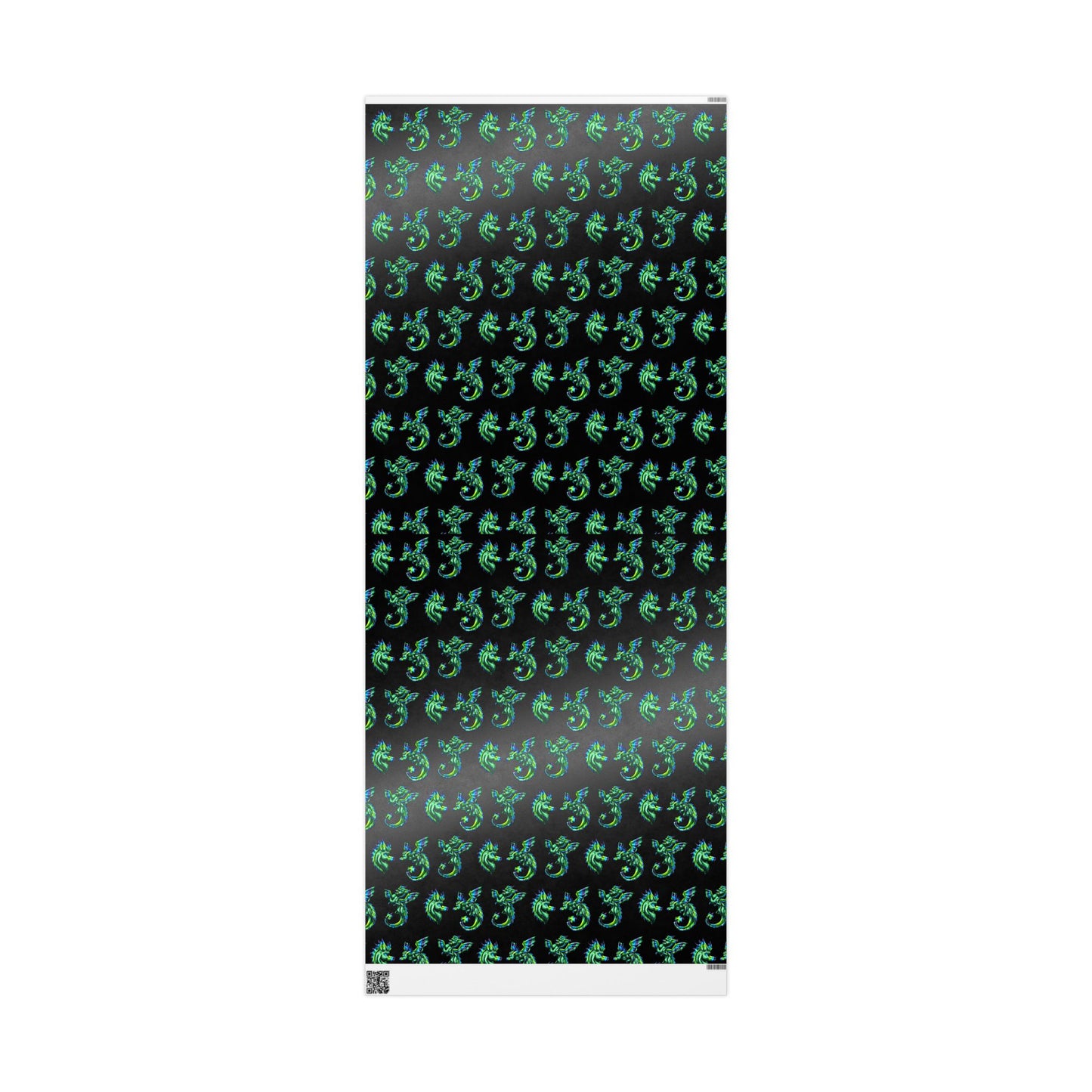 Arlith- Emerald Chibi Dragon – Aggressive Green Fantasy Chibi Dragon Art – Dragon Pattern – Mythical Creature  – Dragon Lover Gift Pattern Gift Wrap Sheets