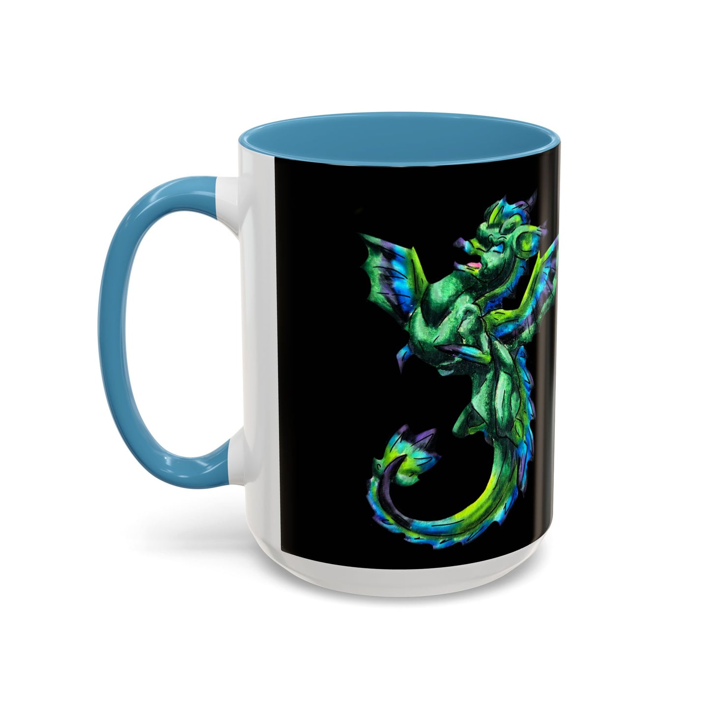 Arlith- Emerald Chibi Dragon – Aggressive Green Fantasy Chibi Dragon– Born Feral Mug – Mythical Creature– Dragon Lover Gift Coffee Mug