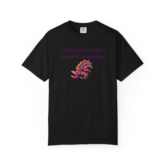 Sunset Hippocampus- The Sea's Guardian- Marine Fantasy Illustration- Fantasy Ocean Art- T-shirt