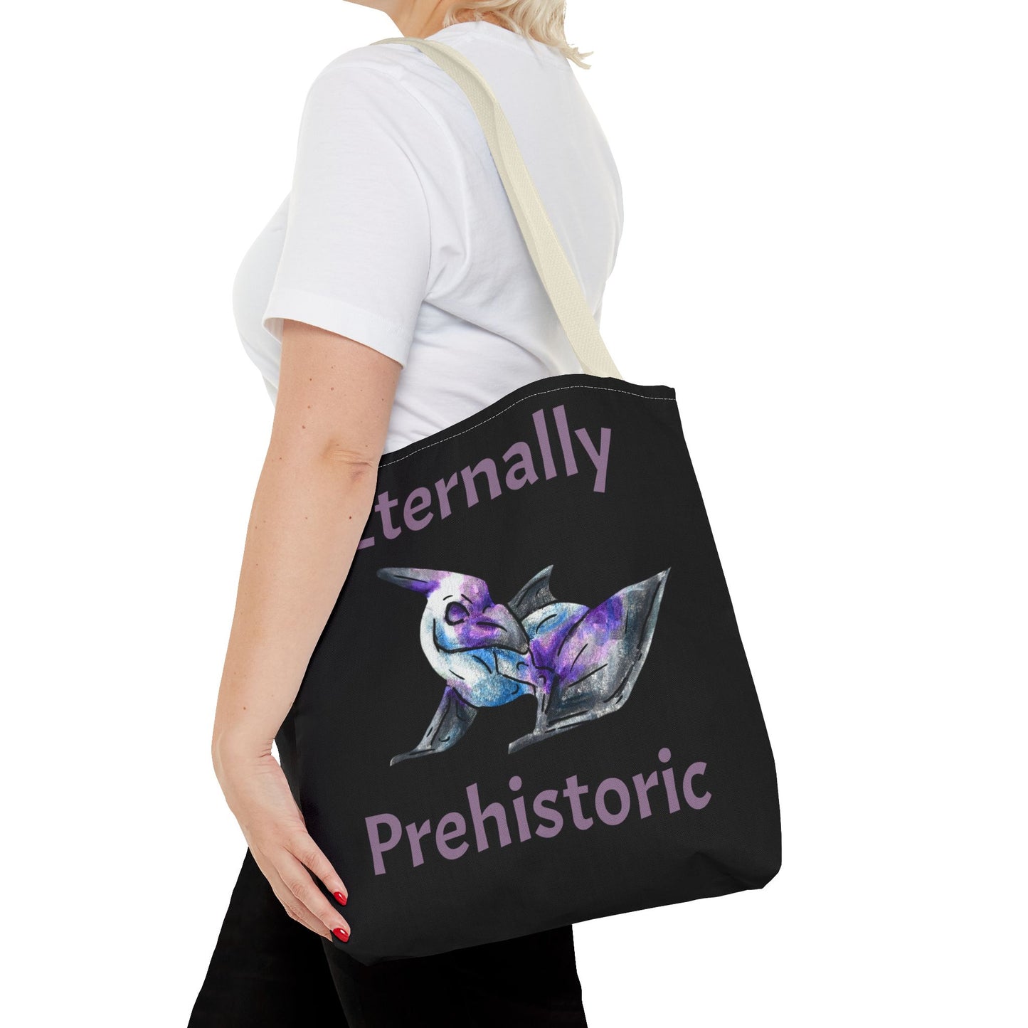 Siln -Chibi Pterodactyl- Flying Dino - Double-Sided Tote Bag