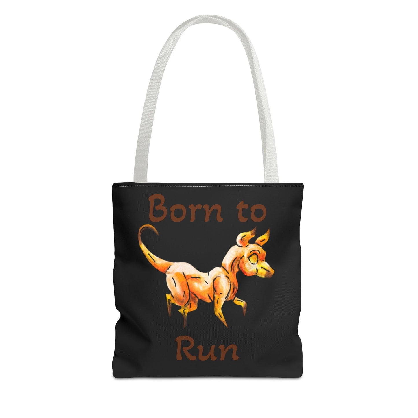 Caenin- Double-Sided Bag- Chibi Orange Dog – Warm Fantasy Dog Art – Fantasy Creature Decor – Dog Lover Gift– Tote Bag