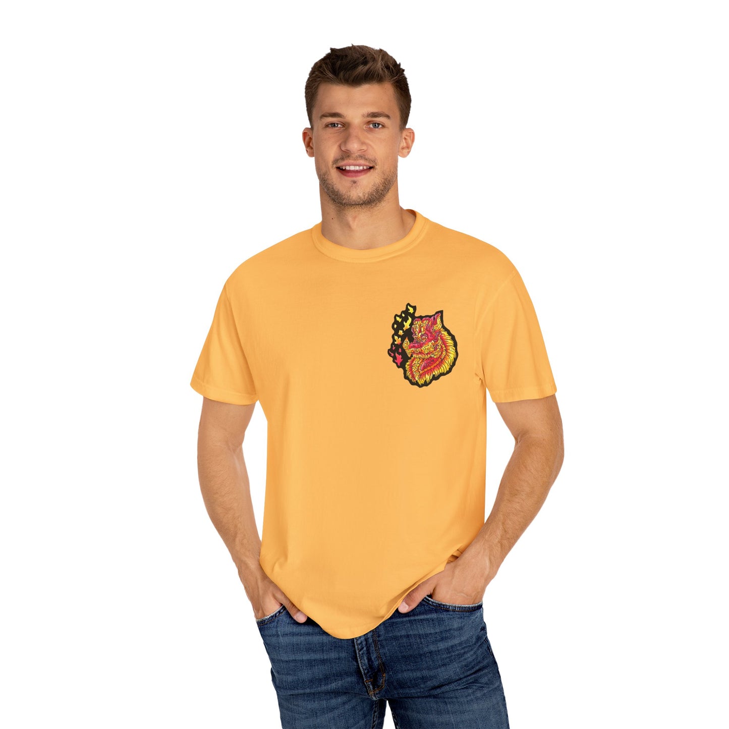 Fire Dragon Head 2 Unisex Garment-Dyed T-shirt