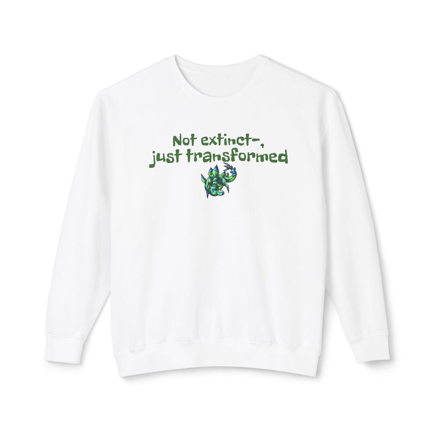 Chibi Arith the Stegosaurus-Not extinct, transformed- Chibi Dinosaur Art- Prehistoric Creature - Unisex Crewneck