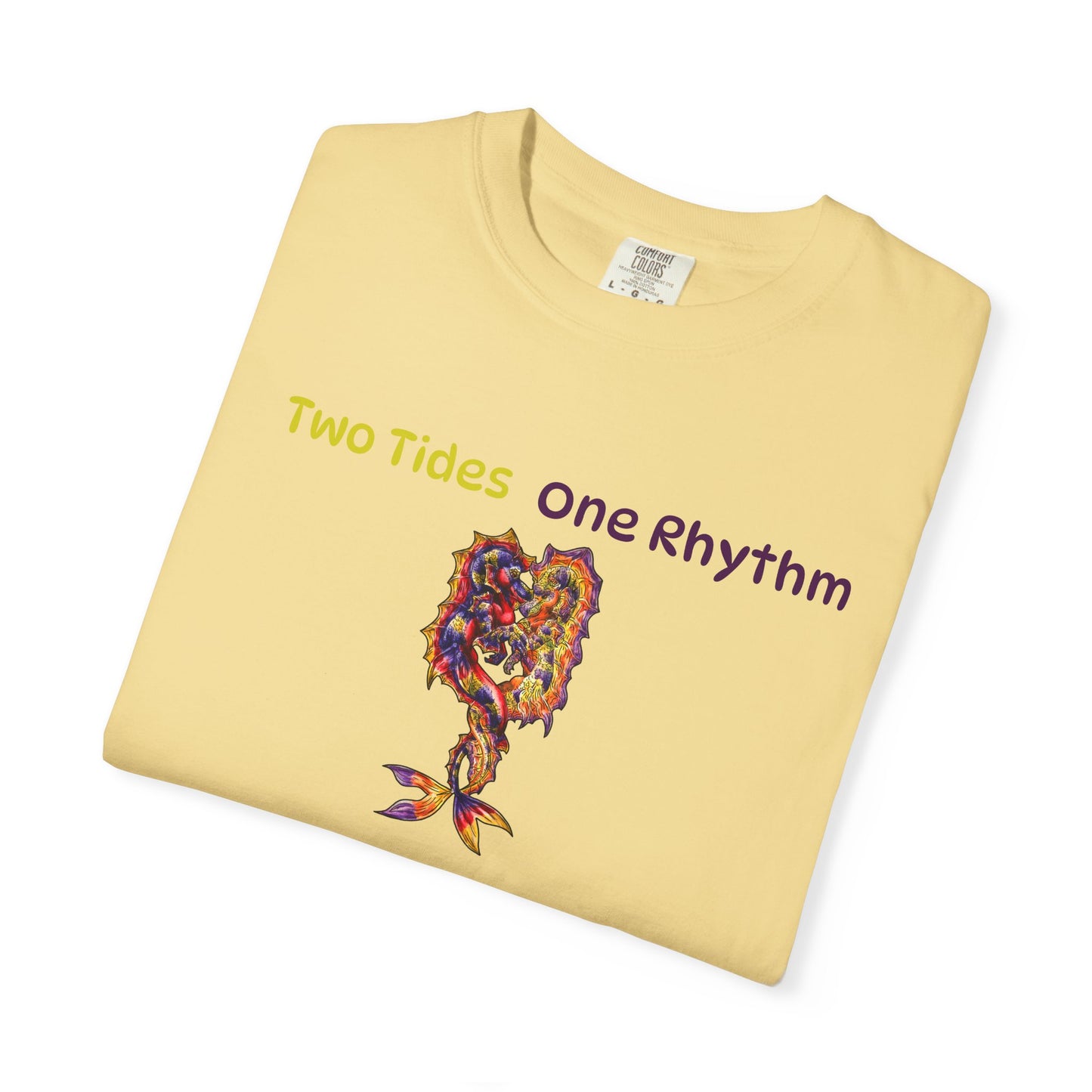 Dual Hippocampus – Two Rhythms- Dual Ocean Fantasy Art – Hippocampus Pair- T Shirt