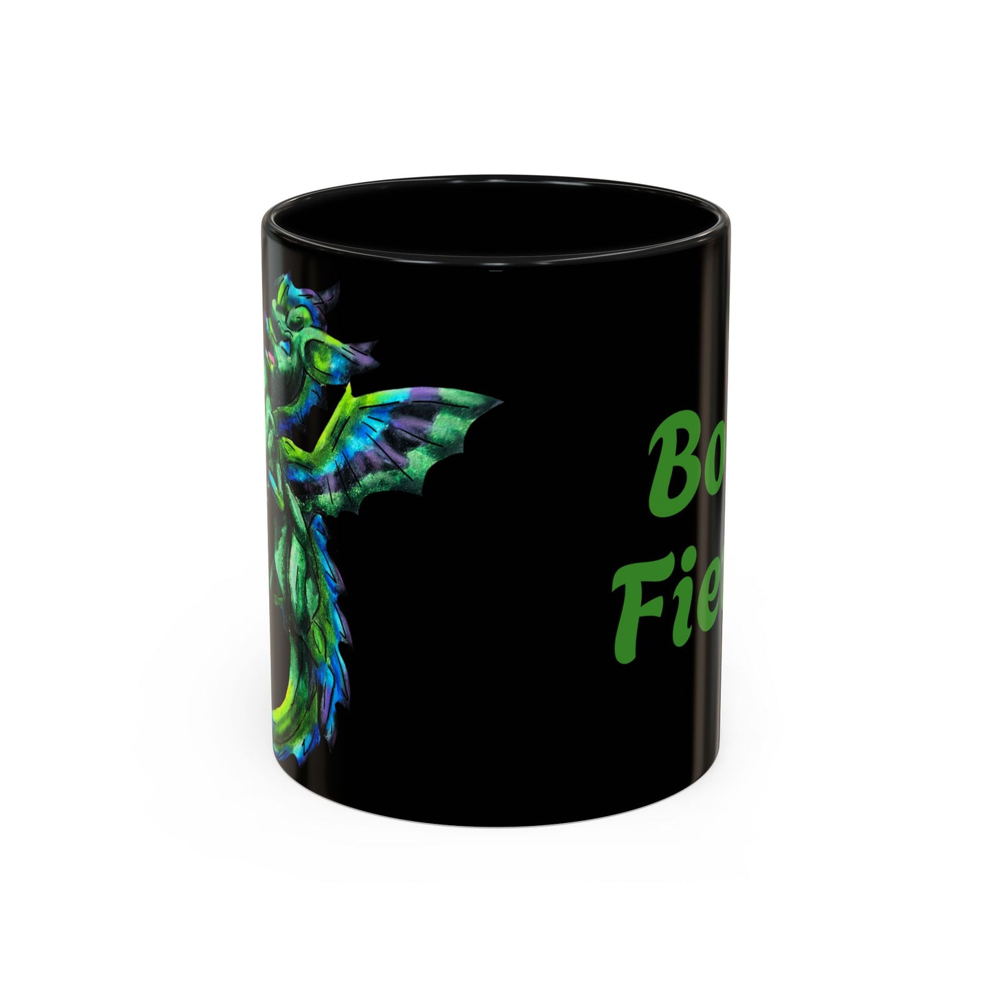 Arlith- Emerald Chibi Dragon – Aggressive Green Fantasy Chibi Dragon– Born Feral Mug – Mythical Creature– Dragon Lover Gift Coffee Mug