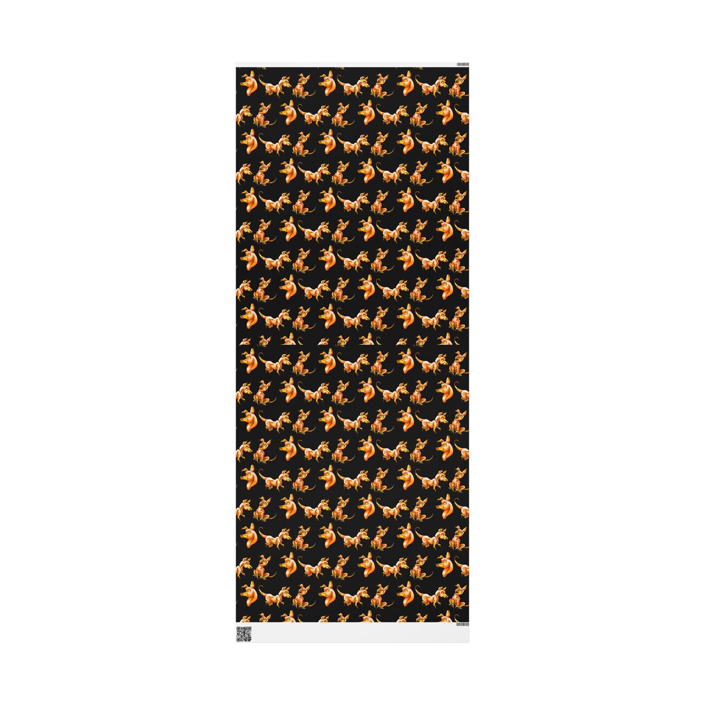 Caenin Pattern- Chibi Orange Dog – Warm Fantasy Dog Art – Pattern Gift Wrap Sheets