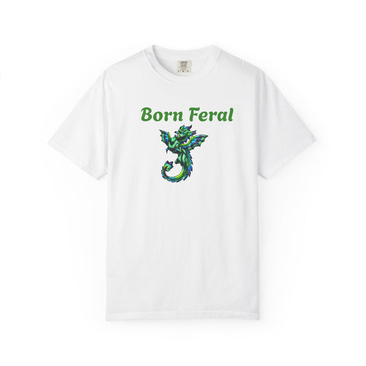 Arlith- Emerald Dragon – Aggressive Green Fantasy Dragon – Born Feral T-shirt – Mythical Creature– Dragon Lover Gift