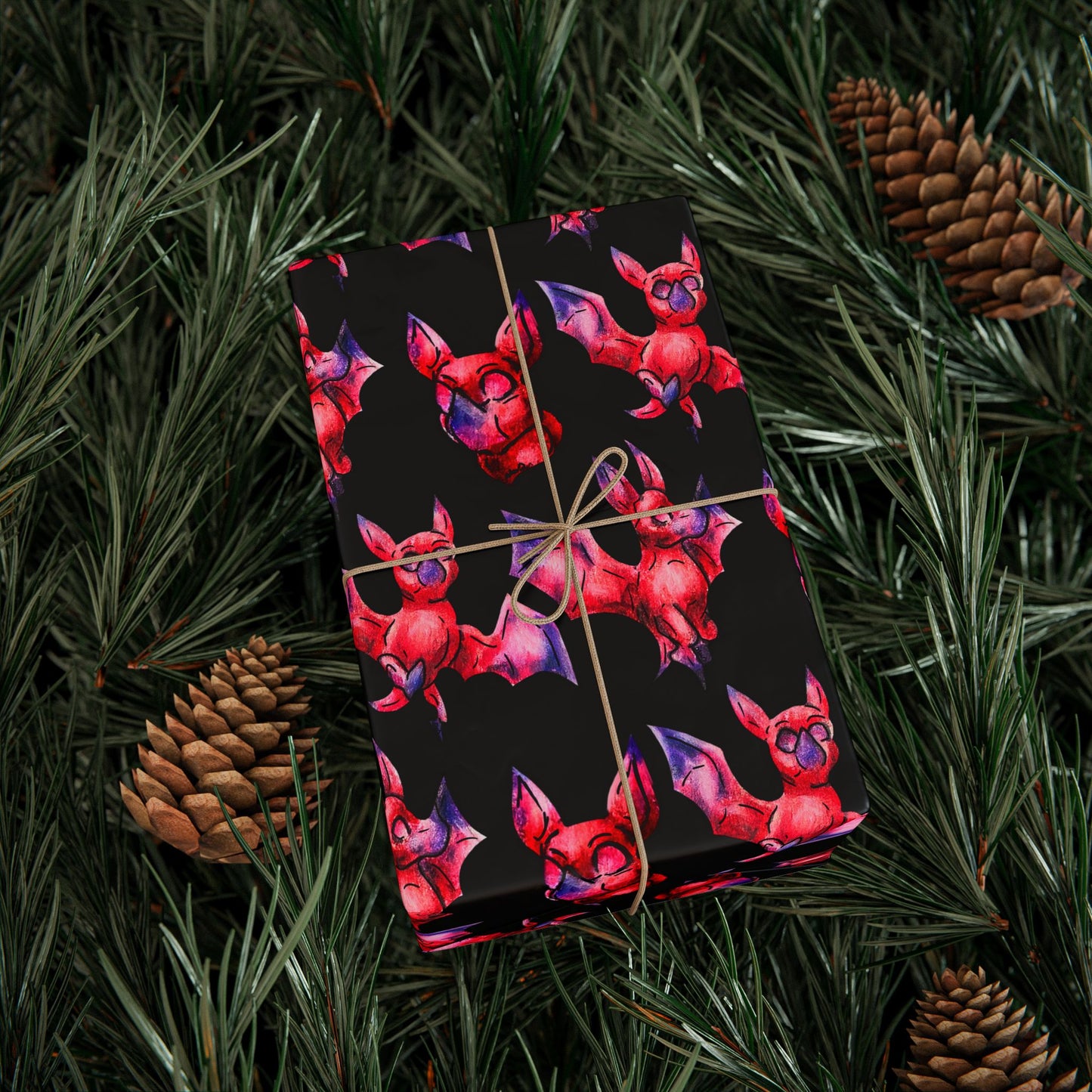 Chibi Myra the Bat- Pattern- Chibi Bat- Cute Animal - Wrapping Paper