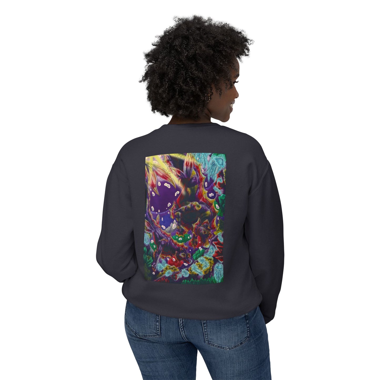 Team Sunset Hippocampus- Vibrant Ocean Fantasy Art- Marine Fantasy Illustration- Fantasy Ocean Art- Unisex Crewneck