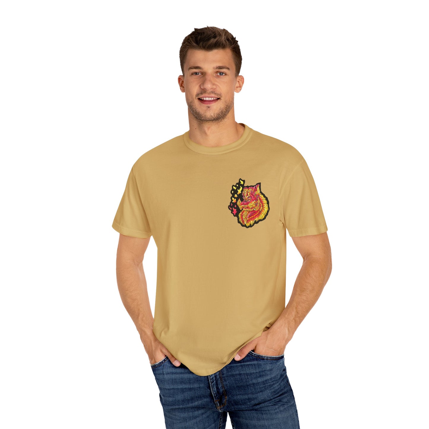 Fire Dragon Head 2 Unisex Garment-Dyed T-shirt