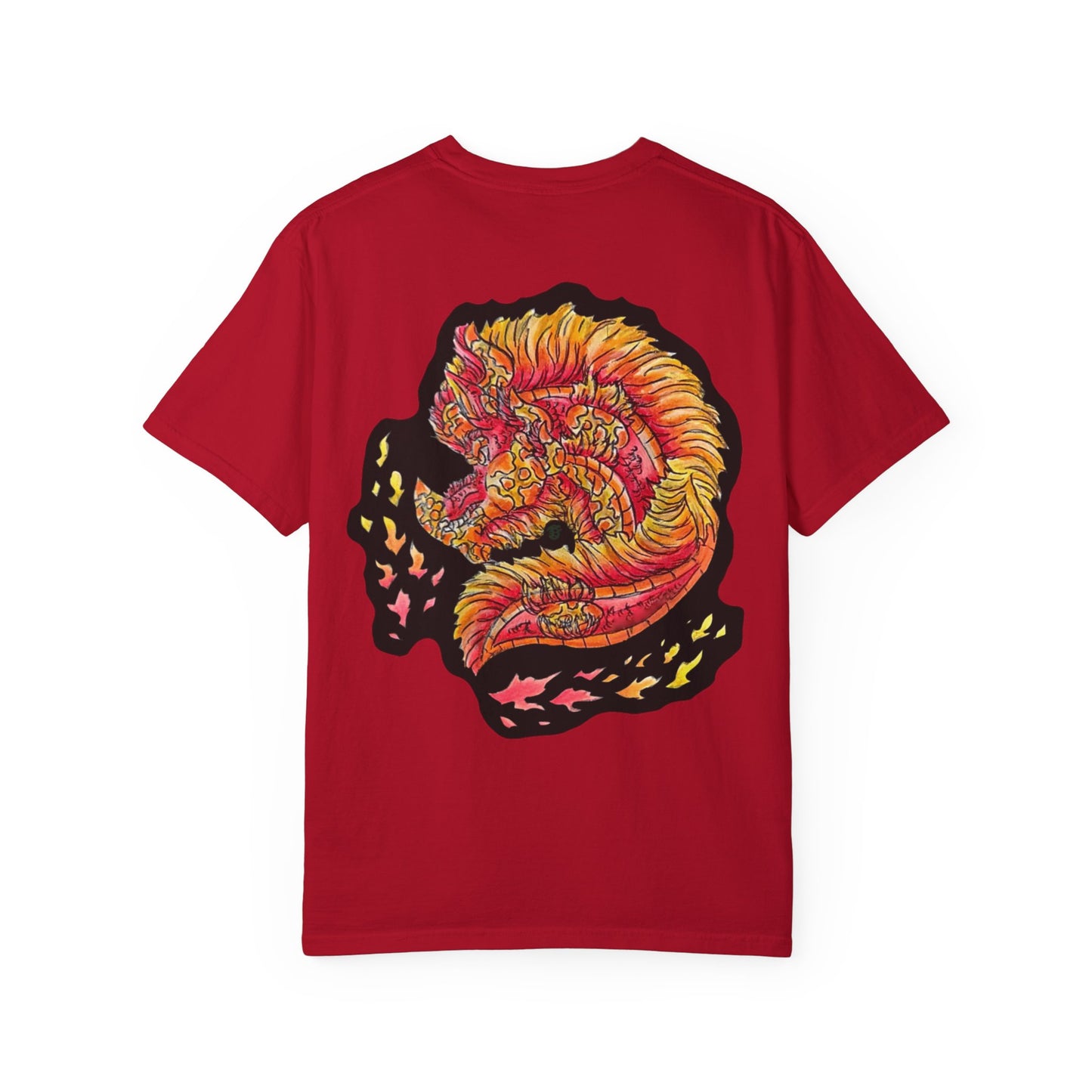 Fire Dragon Head 2 Unisex Garment-Dyed T-shirt