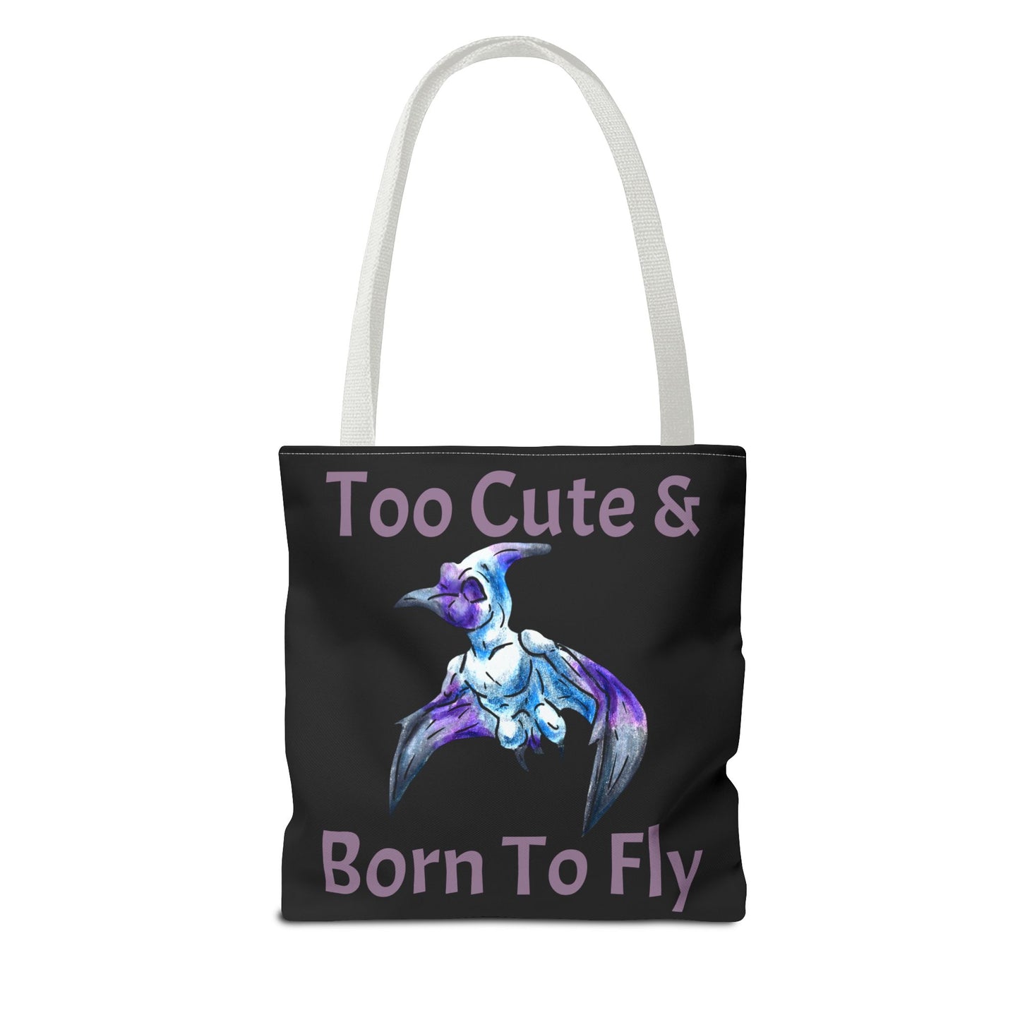 Siln -Chibi Pterodactyl- Flying Dino - Double-Sided Tote Bag