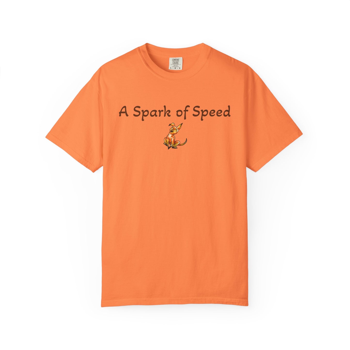 Caenin Shirt – A Spark of Speed – Chibi Orange Dog – Warm Fantasy Dog – Dog Lover Gift- T-Shirt