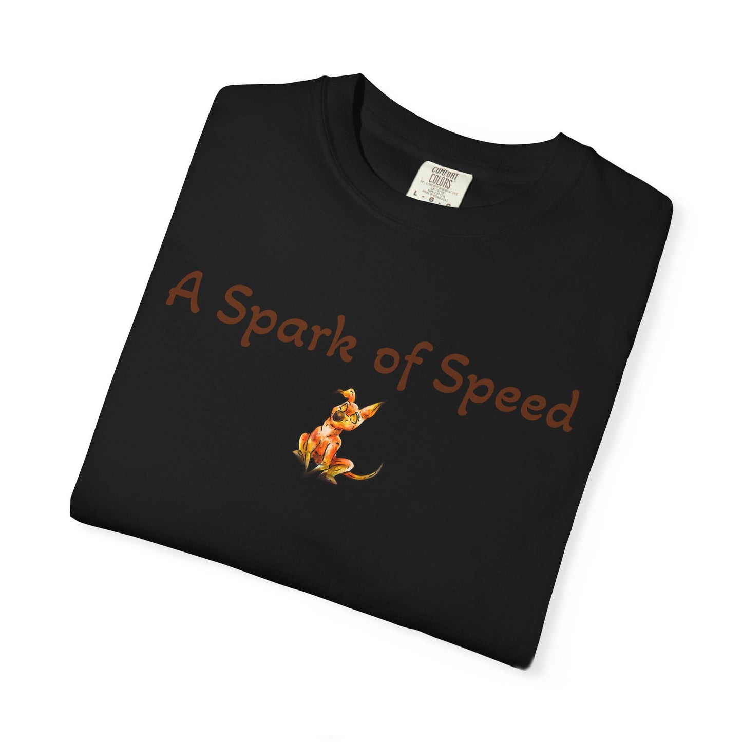 Caenin Shirt – A Spark of Speed – Chibi Orange Dog – Warm Fantasy Dog – Dog Lover Gift- T-Shirt