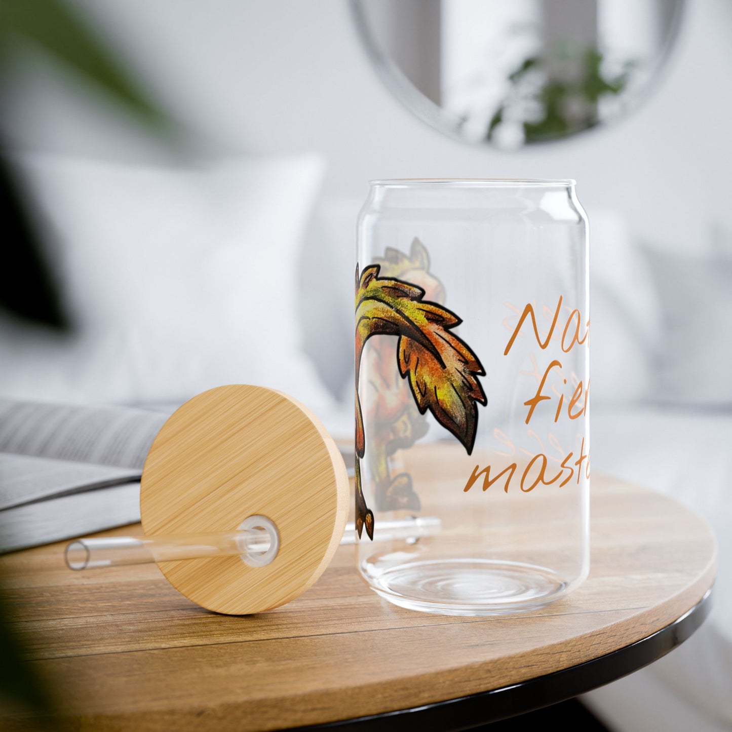 Chibi Caena the Raptor- Mastepiece- Dinosaur art- Prehistoric- Glass Tumbler 16oz