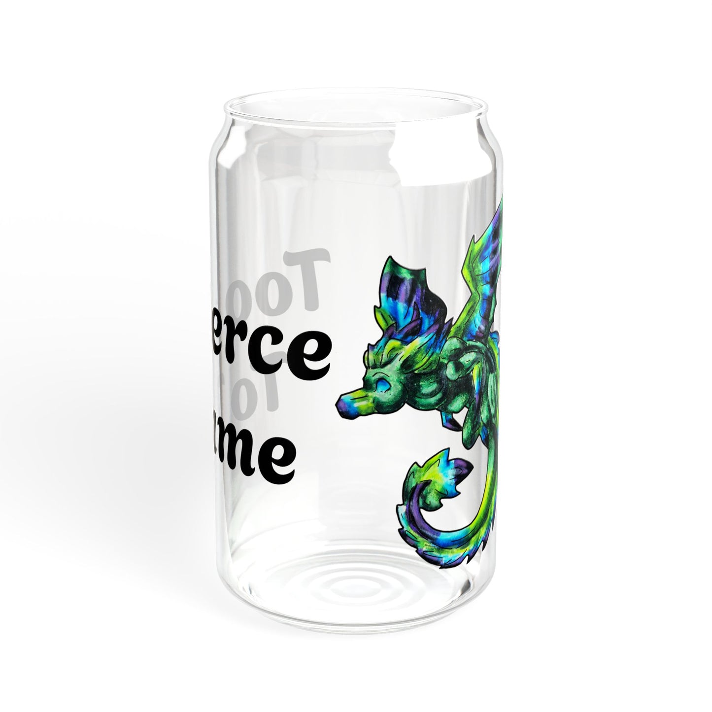Arlith- Emerald Chibi Dragon – Aggressive Green Fantasy Chibi Dragon Art – Too fierce to tame tumbler – Mythical Creature – Dragon Lover Gift Sipper Glass, 16oz