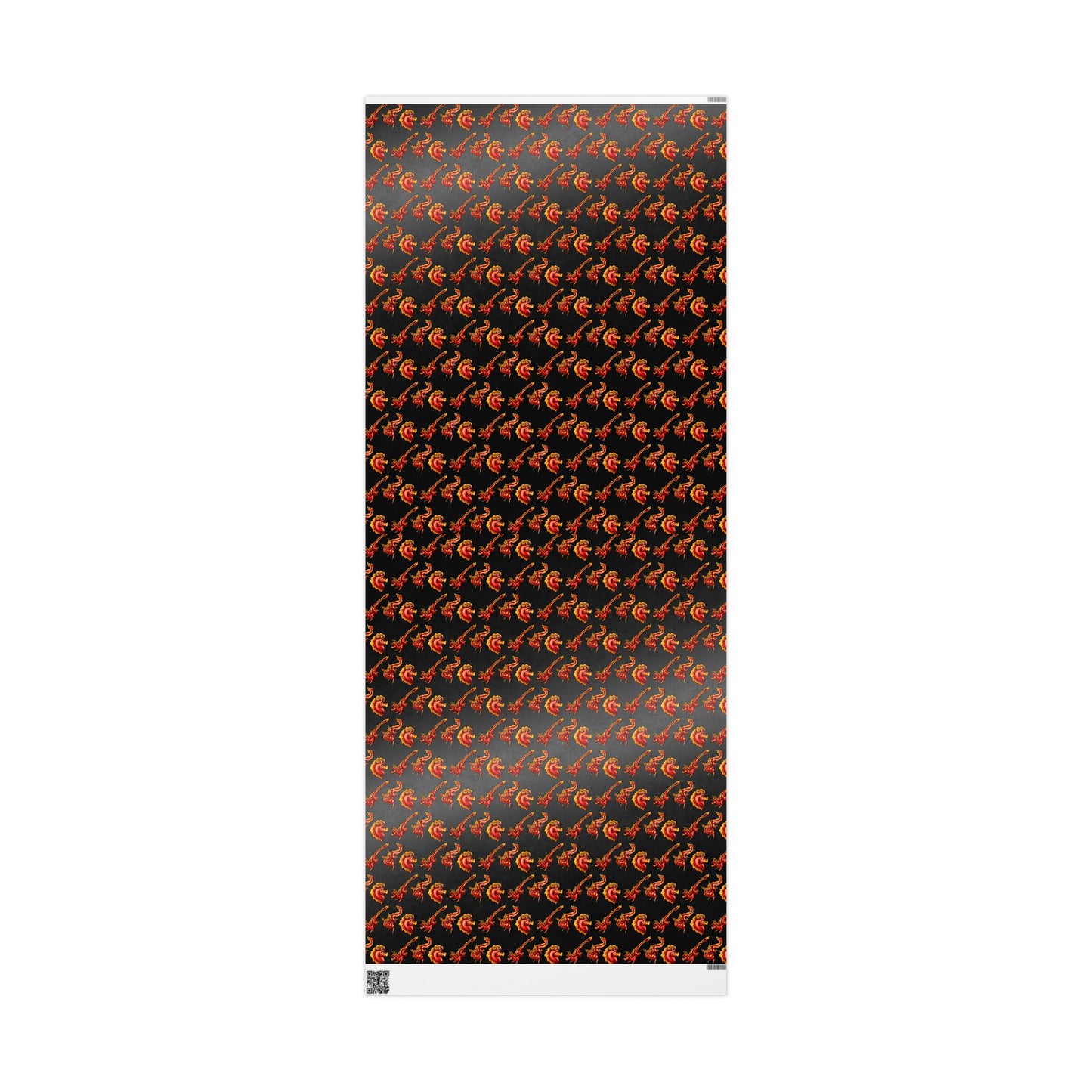 Chibi Fire Dragon- Pattern- Elemental- Fantasy Dragon- Gift Wrap