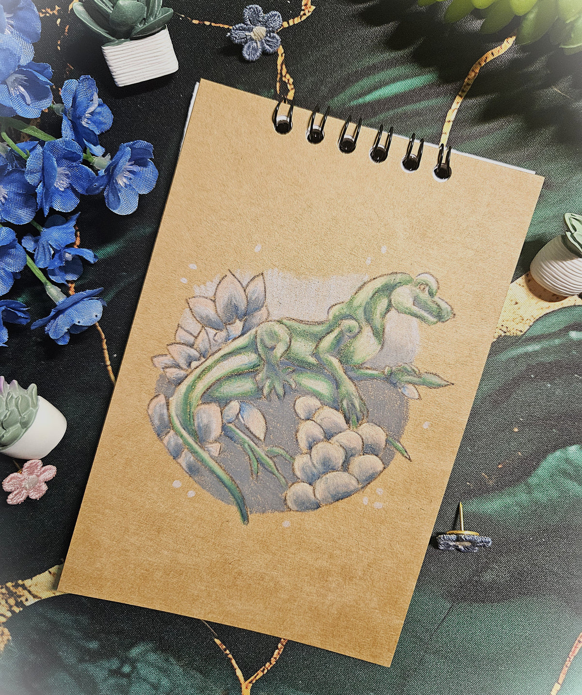 Small Handmade Sketchbook- Notebooks-Pocketbooks- Lizard