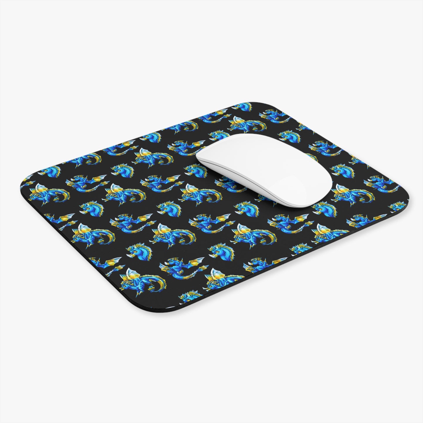 Chibi Summer Dragon- Pattern- Summer Fantasy- Sunlit Tide Dragon-Mouse Pad