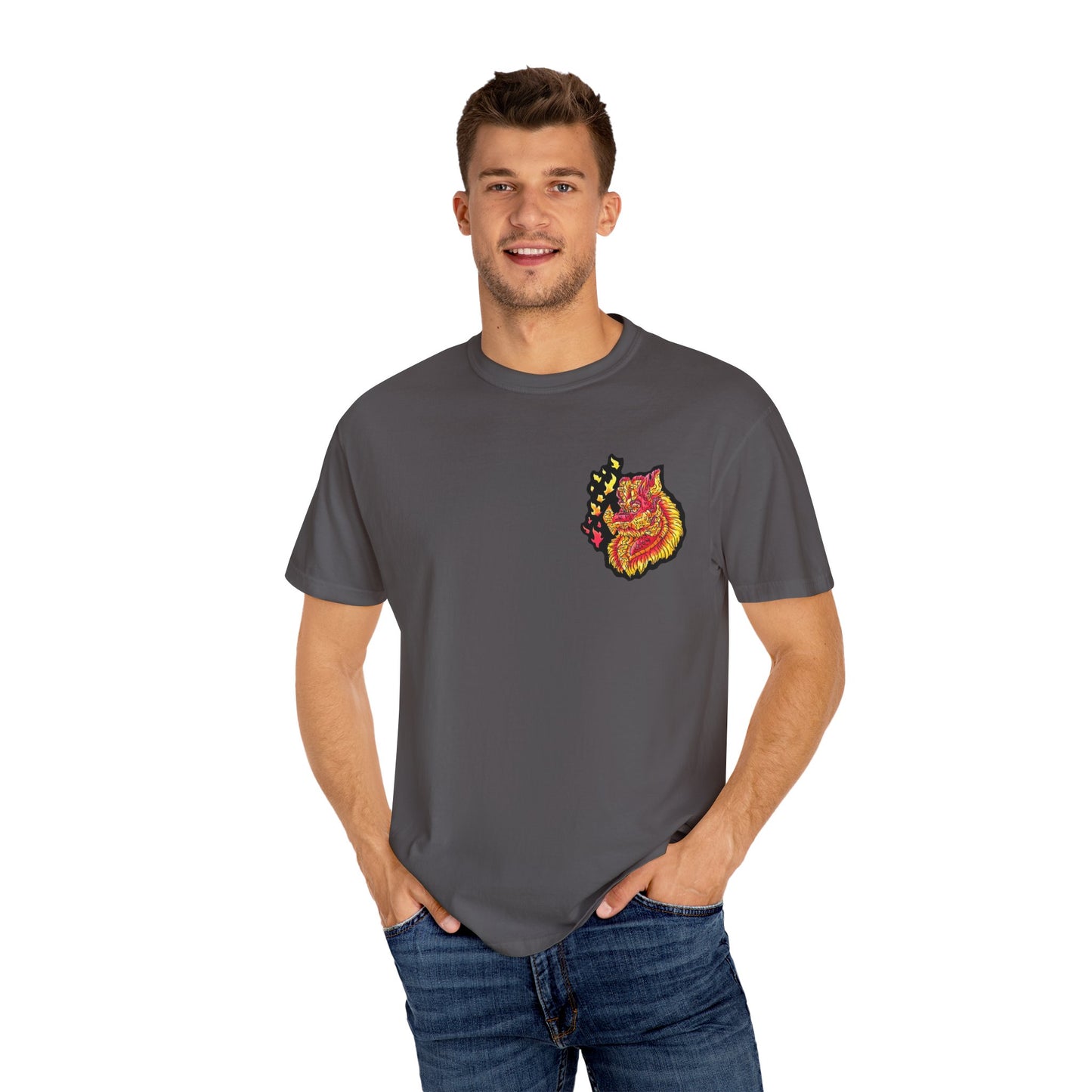 Fire Dragon Head 2 Unisex Garment-Dyed T-shirt