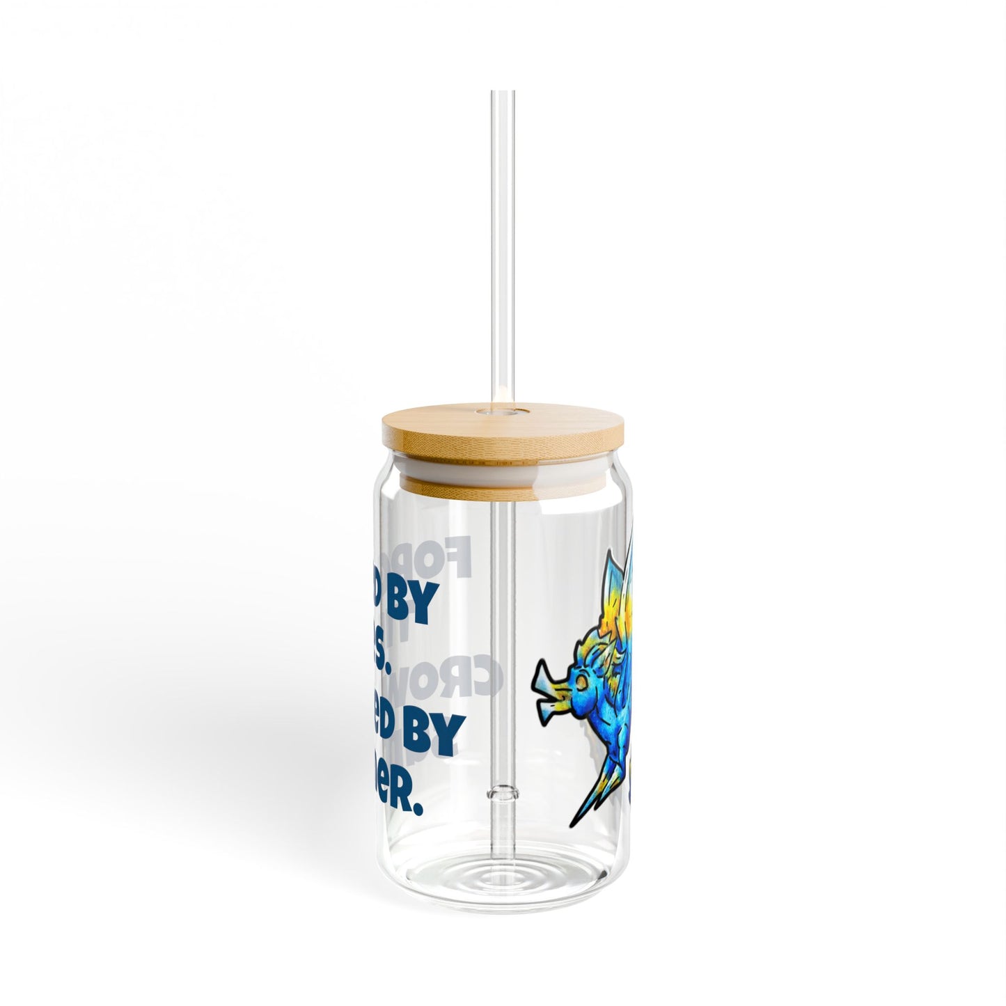 Chibi Summer Dragon- Forged & Crowned- Summer Fantasy- Sunlit Tide Dragon- Glass Tumbler 16oz