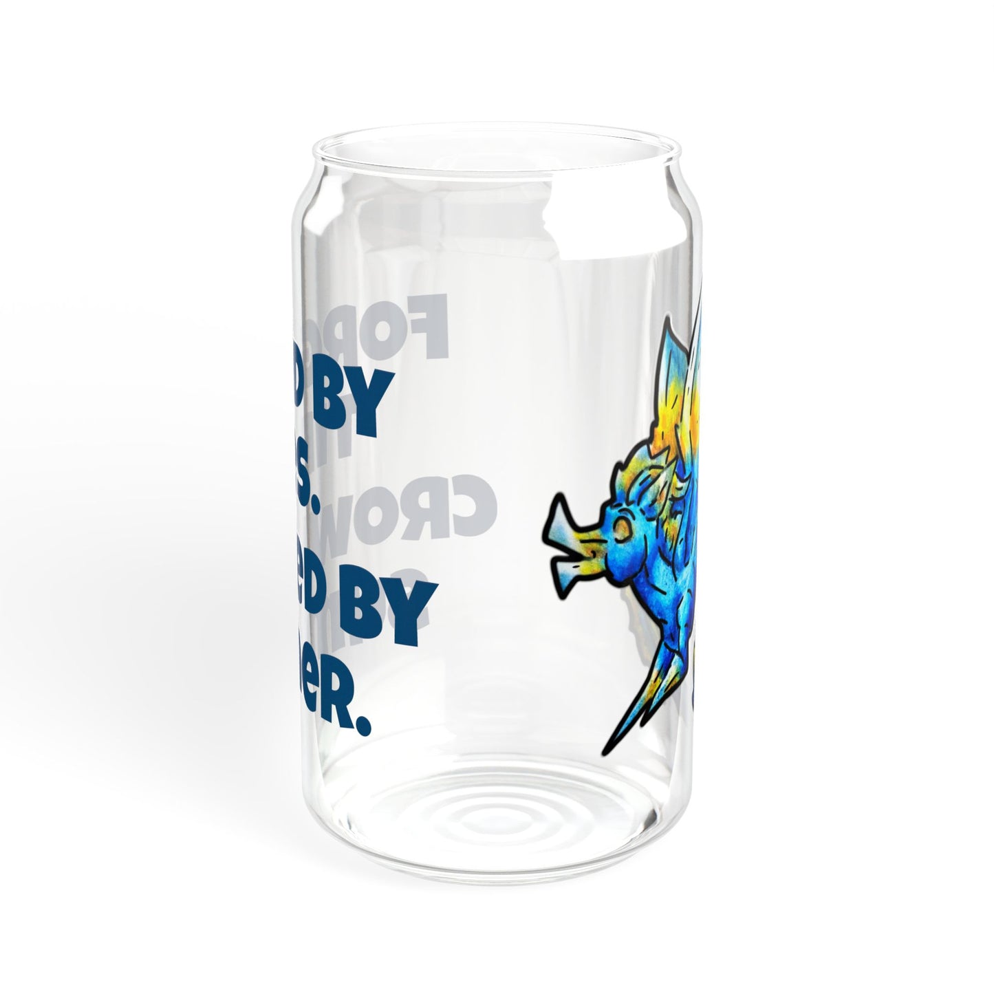 Chibi Summer Dragon- Forged & Crowned- Summer Fantasy- Sunlit Tide Dragon- Glass Tumbler 16oz