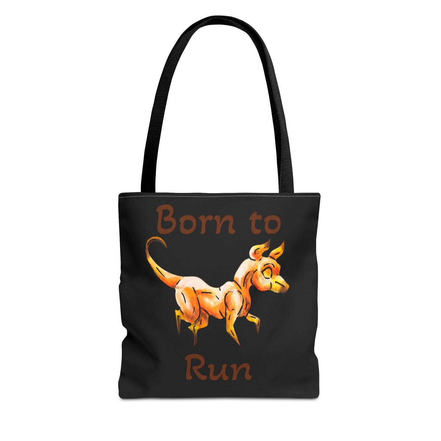 Caenin- Double-Sided Bag- Chibi Orange Dog – Warm Fantasy Dog Art – Fantasy Creature Decor – Dog Lover Gift– Tote Bag