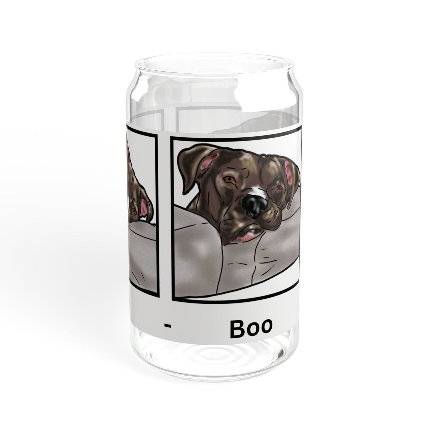 Peek A Boo Dog Sipper Glass, 16oz