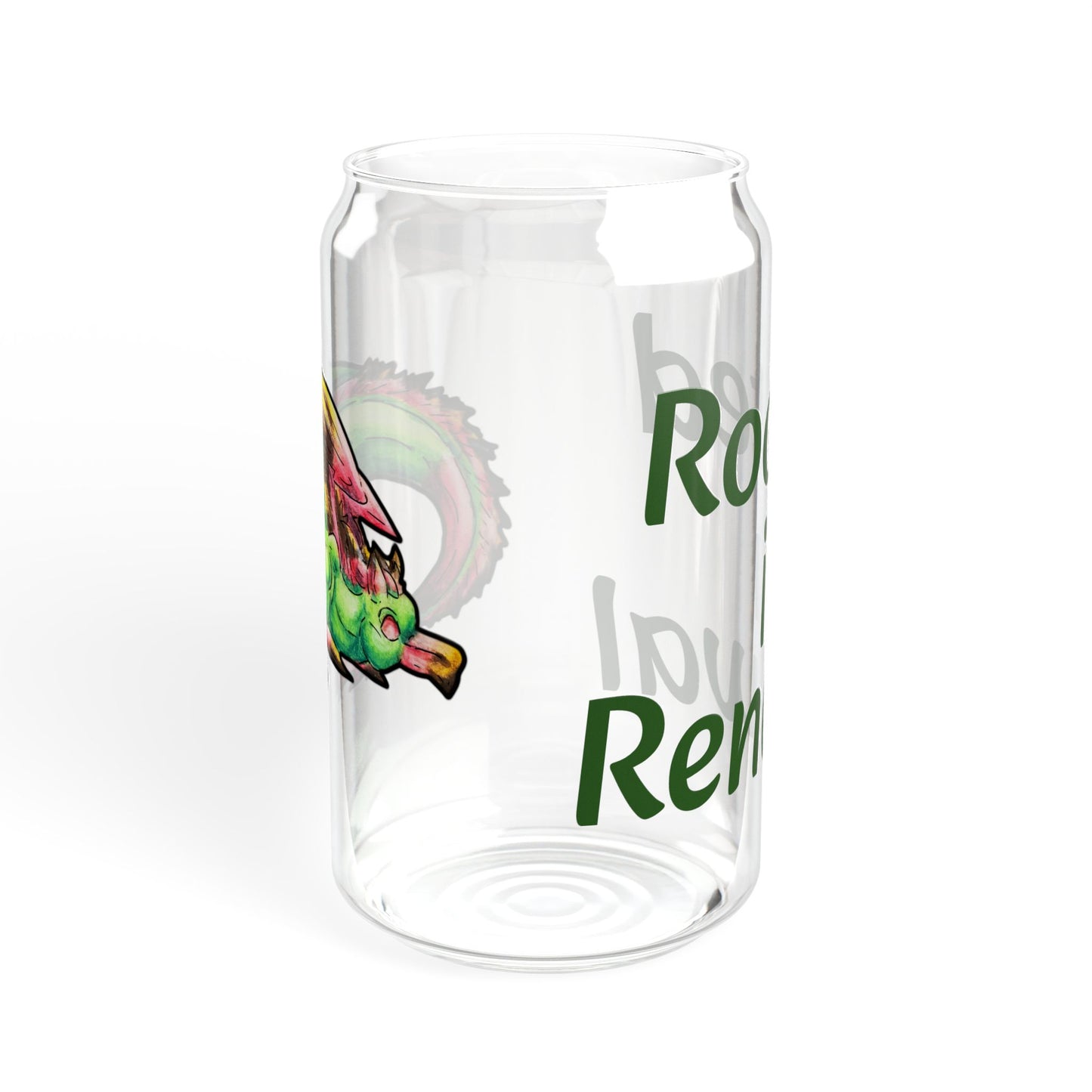 Chibi Spring Dragon- Rooted in Renewal- Fantasy Nature- Mythical Creature- Forest Guardian Art - Dragon Lover Gift - Sipper Glass, 16oz