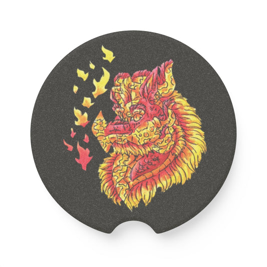 Fire Dragon Head Soapstone Car Coaster