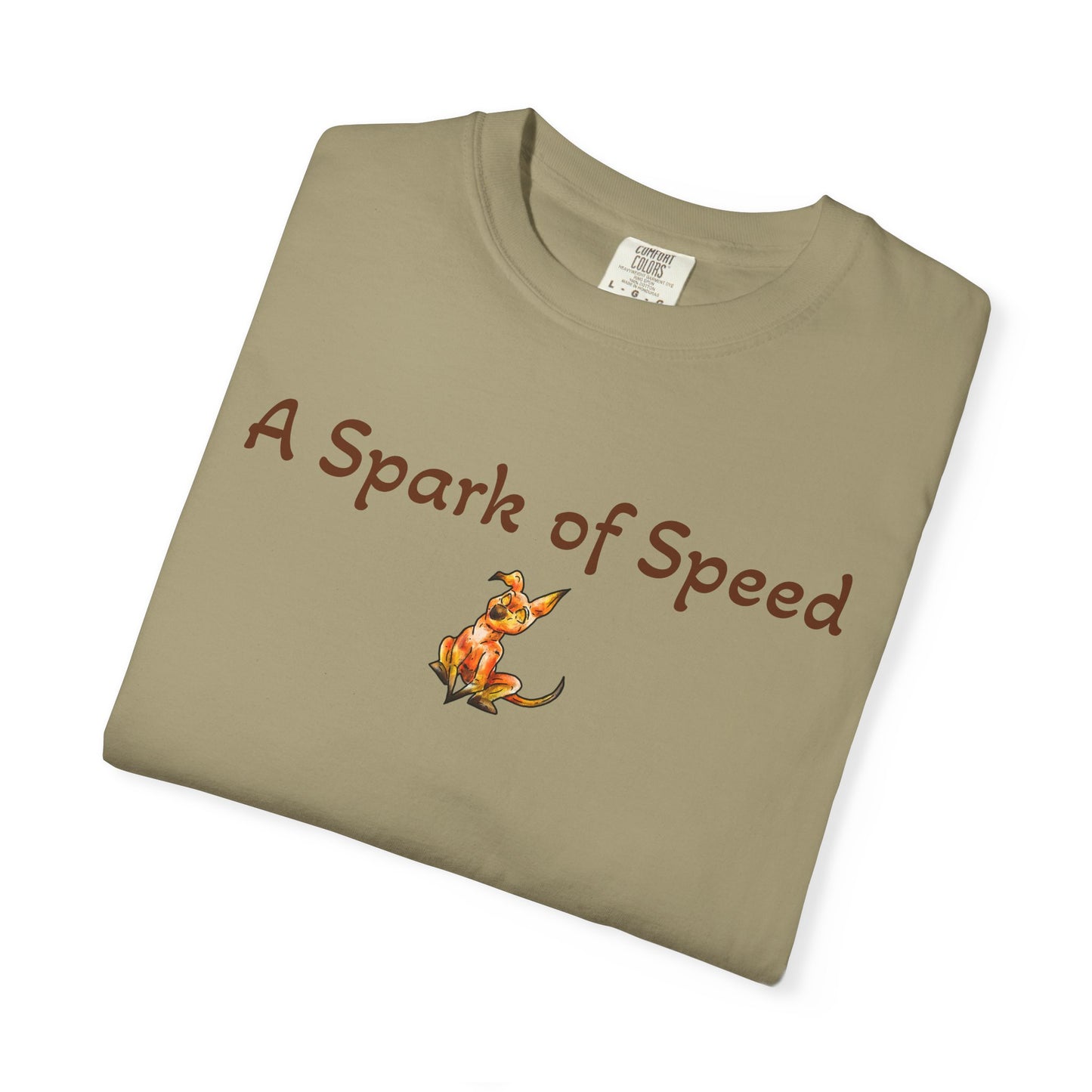 Caenin Shirt – A Spark of Speed – Chibi Orange Dog – Warm Fantasy Dog – Dog Lover Gift- T-Shirt