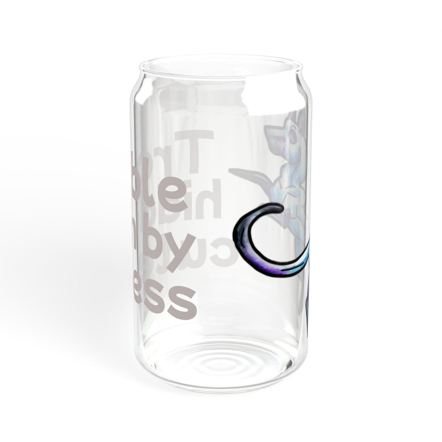Chibi Slictine the Cat- Trouble- Fantasy Cat- Cute Creature Art- Nature Animal- Glass Tumbler 16oz