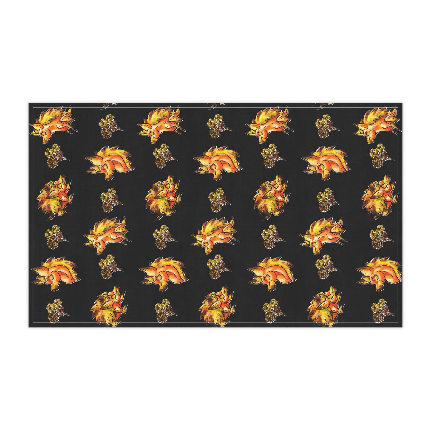 Minis Aster the Fall Hedgehog Pattern Tea Towel