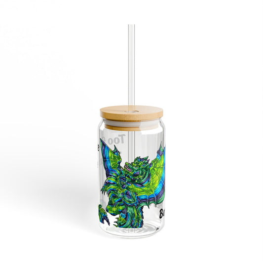 Arlith- Emerald Dragon – Aggressive Green Fantasy Dragon Art – Feral & Fierce tumbler – Mythical Creature – Dragon Lover Gift Sipper Glass, 16oz