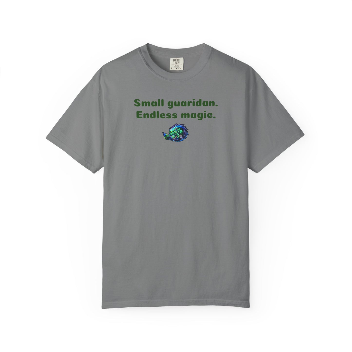 Chibi Arlathia the Hedgehog- Endless Magic- Green Creature Drawing - Cute Animal Illustration-T-shirt