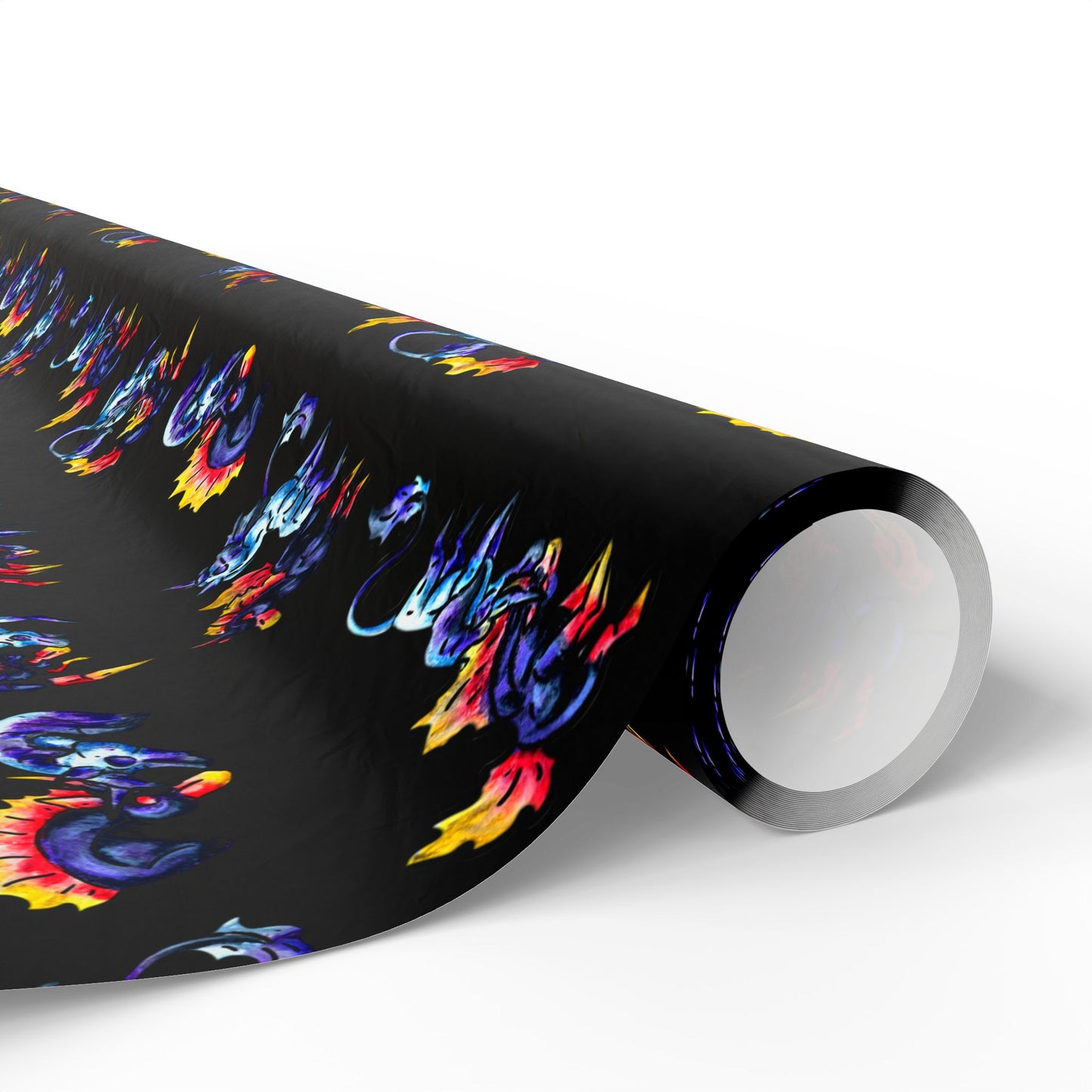 Chibi Dream and Nightmare Unicorn- Pattern- Celestial Nightmare- Duality– Light and Dark Fantasy- Wrapping Paper
