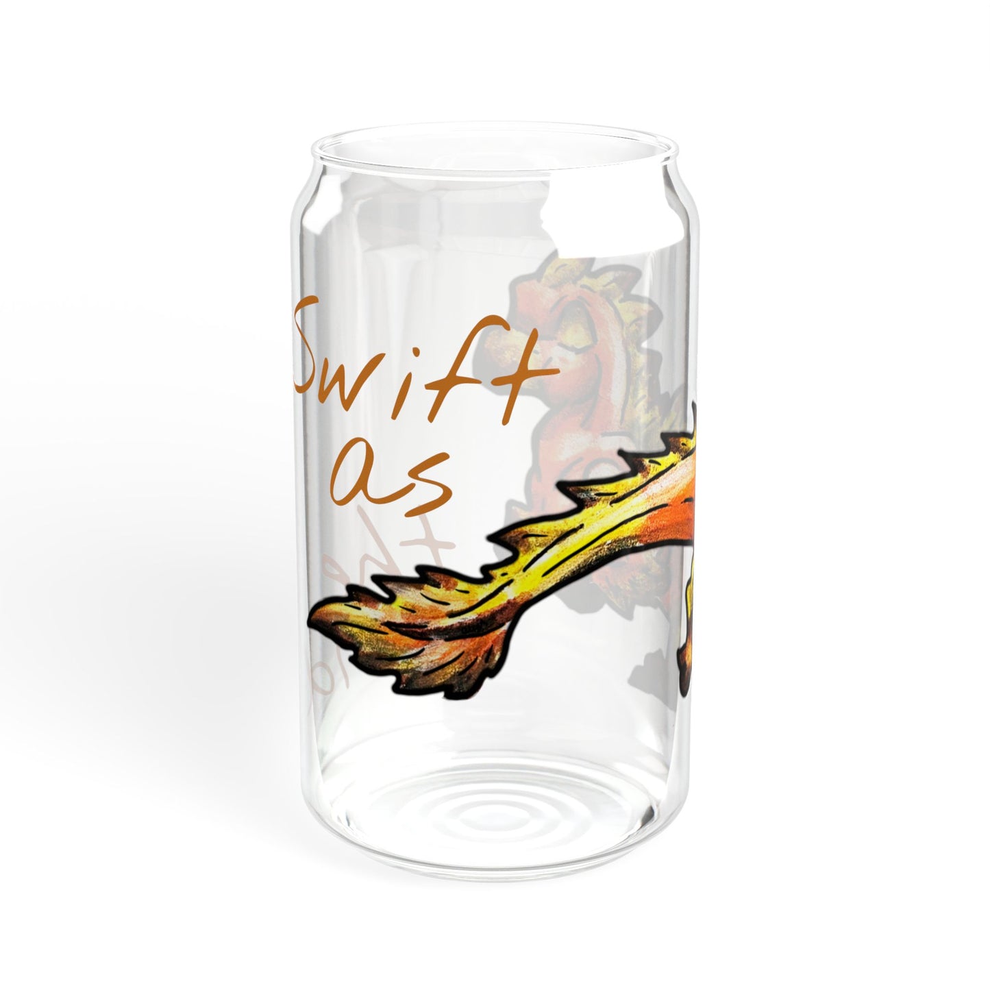 Chibi Caena the Raptor- Swift- Dinosaur art- Prehistoric- Glass Tumbler 16oz