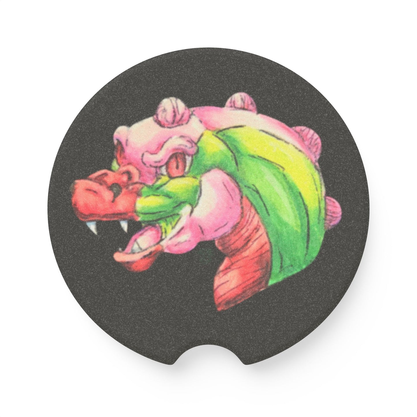 Cutesy Dimetrodon Head Soapstone Car Coaster