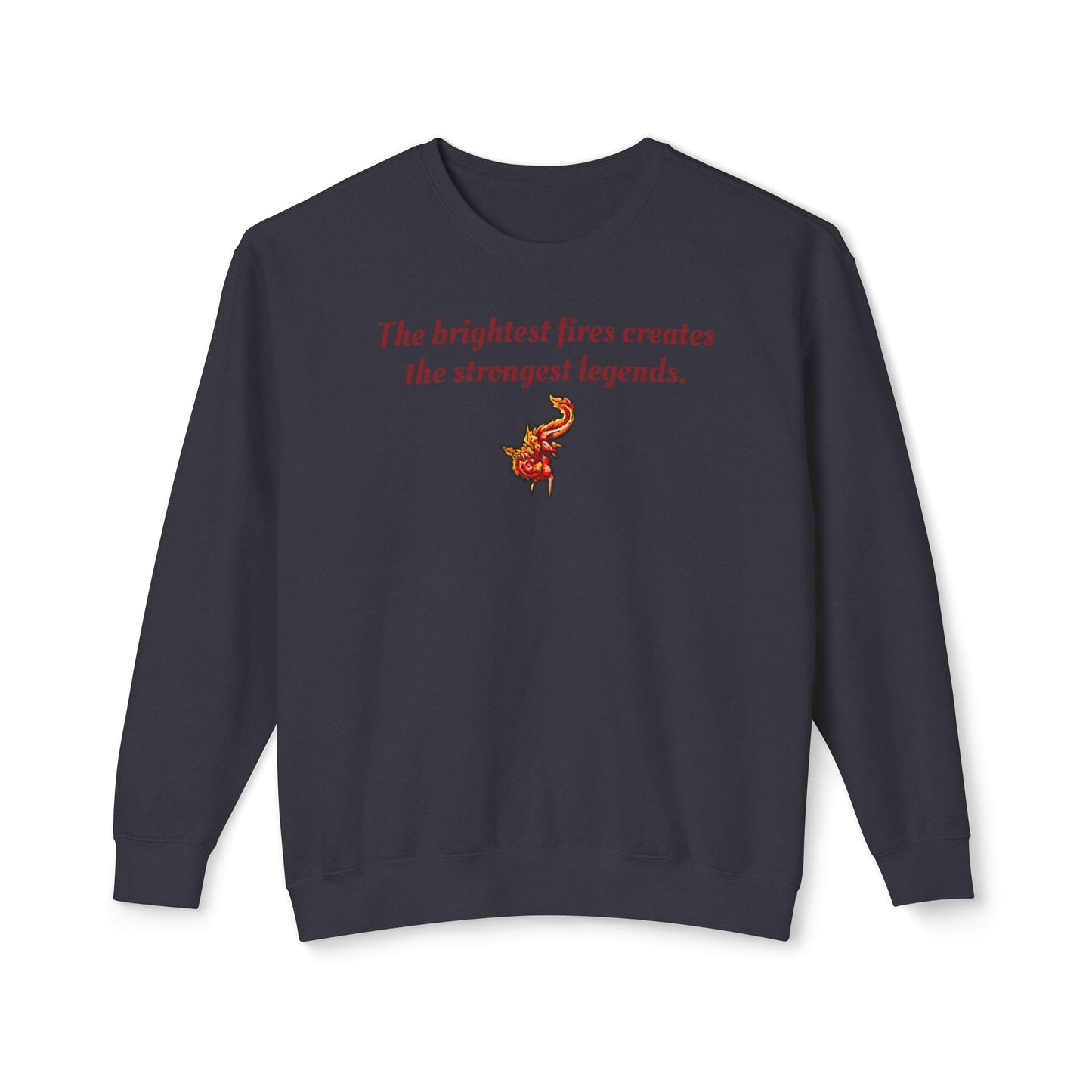 Chibi Fire Dragon- Strongest Legends-Elemental- Fantasy Dragon- Crewneck
