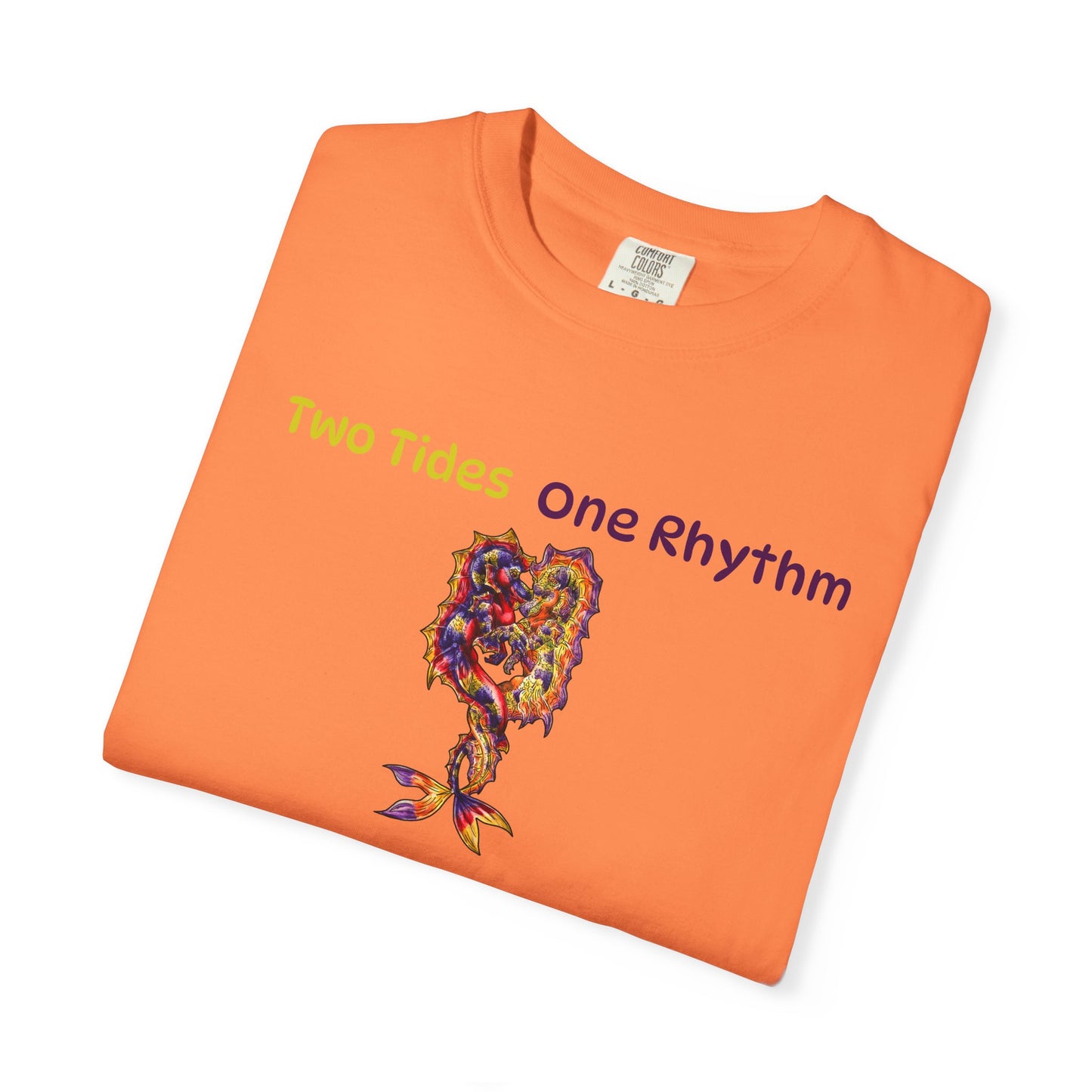 Dual Hippocampus – Two Rhythms- Dual Ocean Fantasy Art – Hippocampus Pair- T Shirt