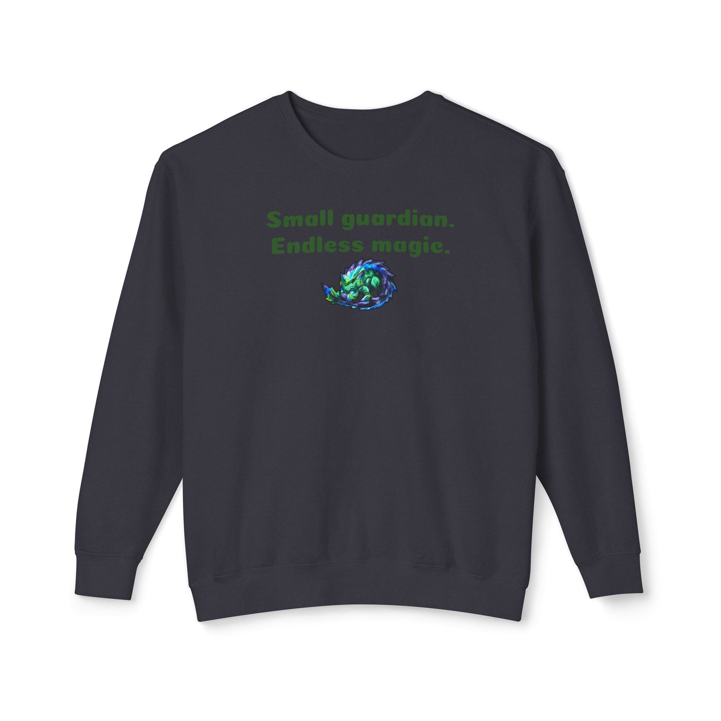 Chibi Arlathia the Hedgehog- Endless Magic- Green Creature Drawing - Cute Animal Illustration- Crewneck