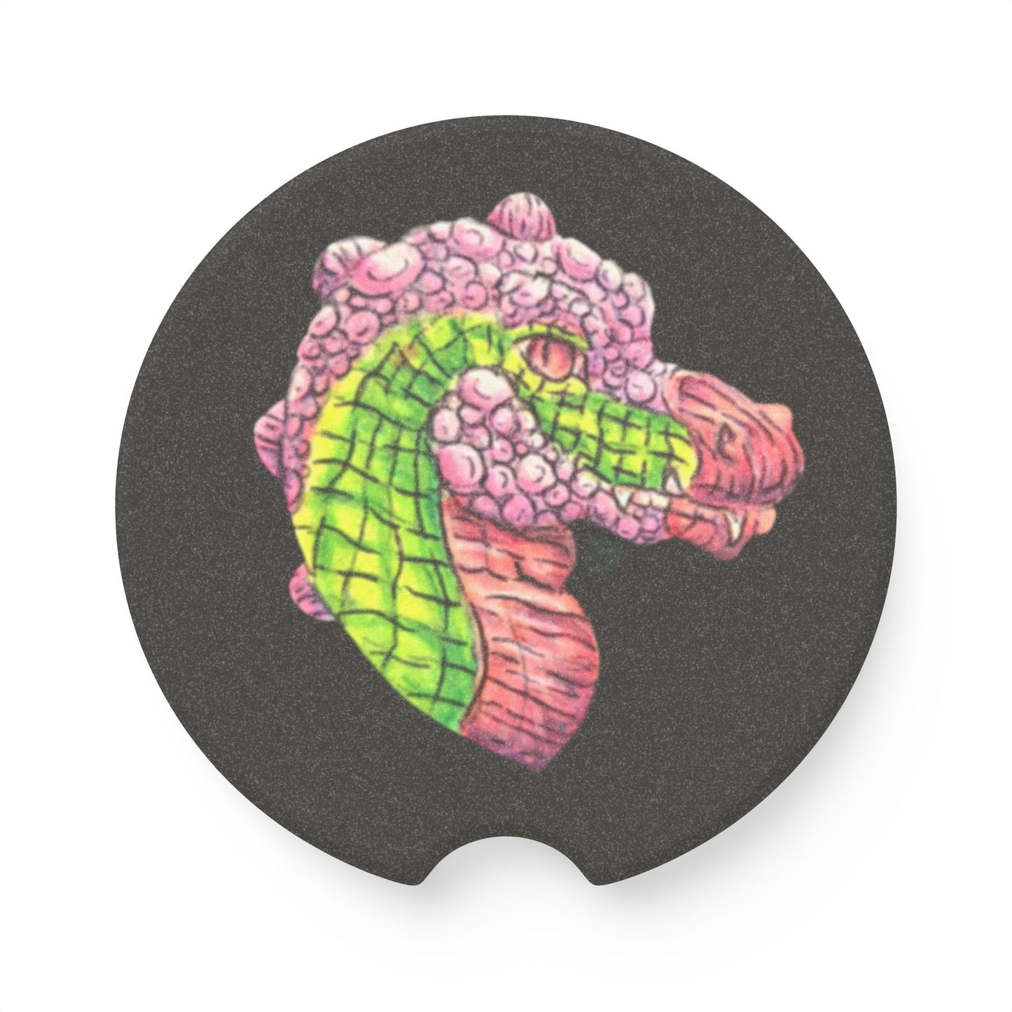 Dimetrodon Head Soapstone Car Coaster