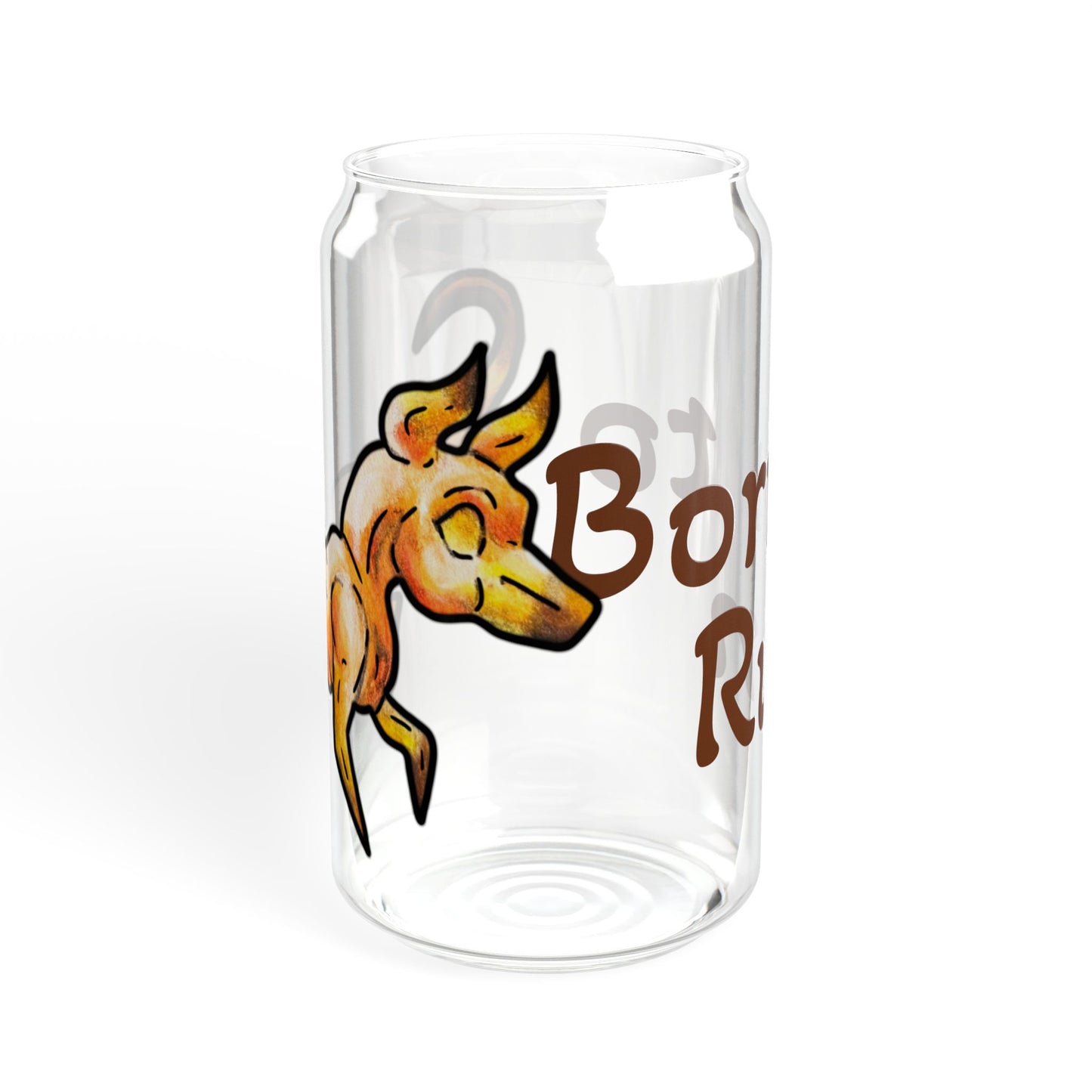 Caenin - Born to Run - Chibi Orange Dog – Warm Fantasy Dog Art – Fantasy Creature Decor – Dog Lover Gift - Sipper Glass, 16oz